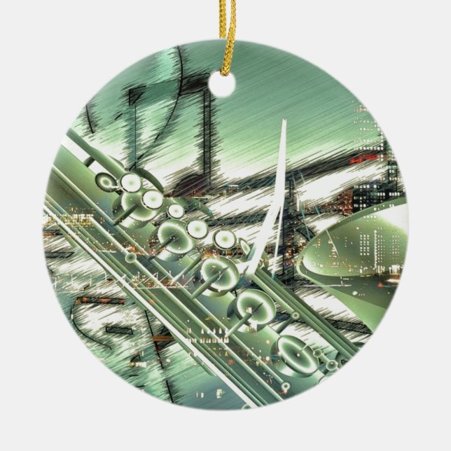 Saxophone musikdesigntillbehör - anpassa julgransprydnad keramik (Framsidan)