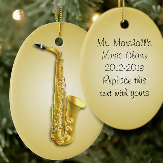 Saxophone-musiker med Anpassningsbar Julgransprydnad Keramik