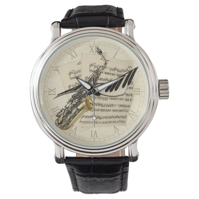Saxophone & Piano Music Armbandsur (Framsida)