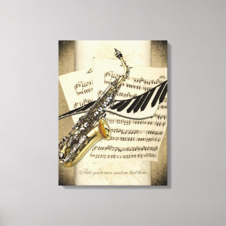 Saxophone & Piano Personlig Wall Canvas