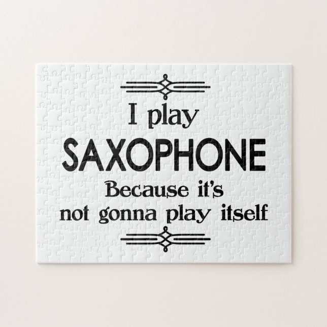 Saxophone - Play Itself Funny Deco Music Pussel (Horisontell)