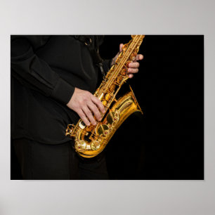 Saxophone Player händer saxophonist spelar jazz Poster