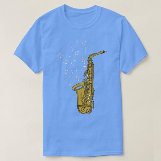 Saxophone Player Jazz Music Notes Saxophonist Saxo T Shirt (Design framsida)