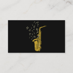 Saxophone Player Jazz Musik noter Saxophonist Saxo Visitkort