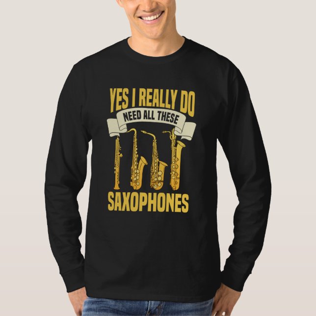 Saxophone Player Music Jazz Musician Saxophonist T Shirt (Framsida)