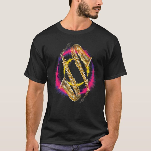 Saxophone Player Music T Shirt (Framsida)