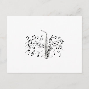 Saxophone Player Musical Instrument Musician Gift Vykort