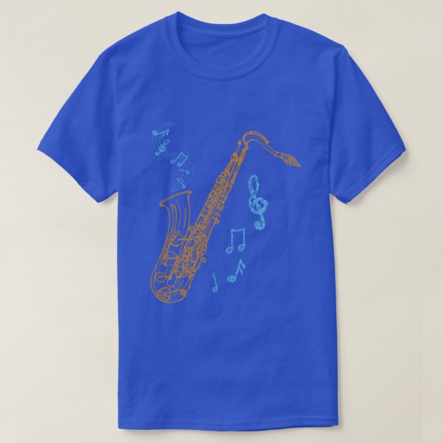 Saxophone Player Musician Jazz Music Art T Shirt (Design framsida)