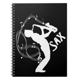 Saxophone Player Musik noter Jazz Music Anteckningsbok