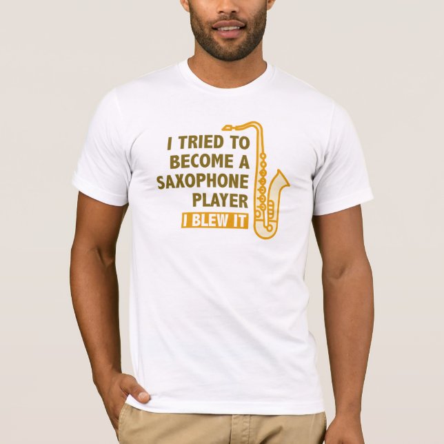 Saxophone Player Tee Shirt (Framsida)