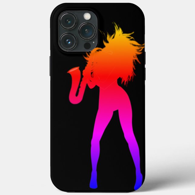 Saxophone Player Woman iphone case (Baksida)