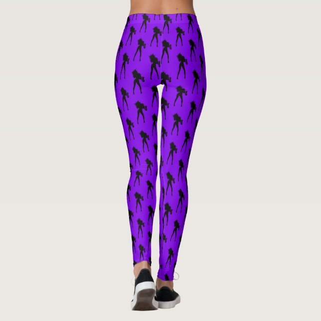 Saxophone Player Women Lila Leggings (Baksida)