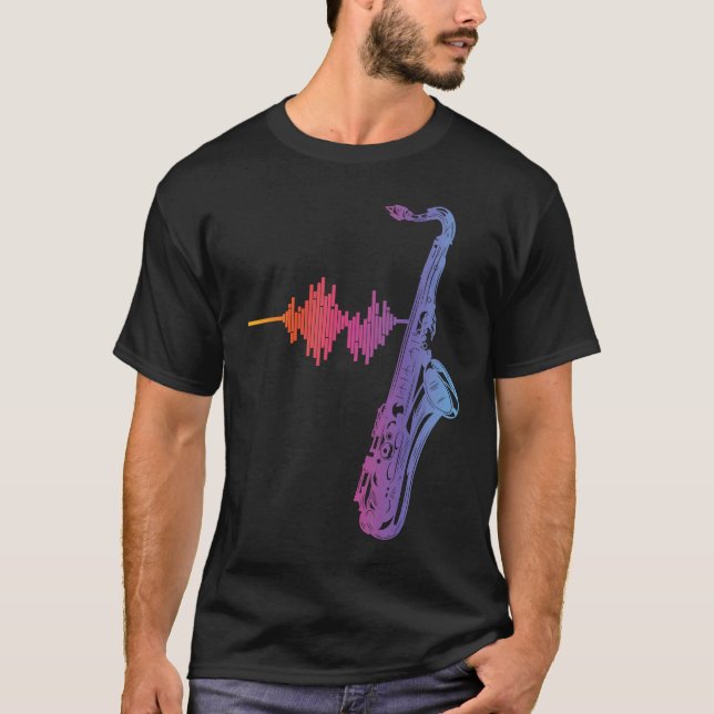 Saxophone Reeds Sound Frequency Saxophonist Mouthp T Shirt (Framsida)
