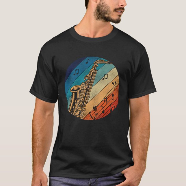 Saxophone Retro Vintage  1 T Shirt (Framsida)