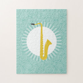 Saxophone Roligt Turcos Swirl Music Pussel