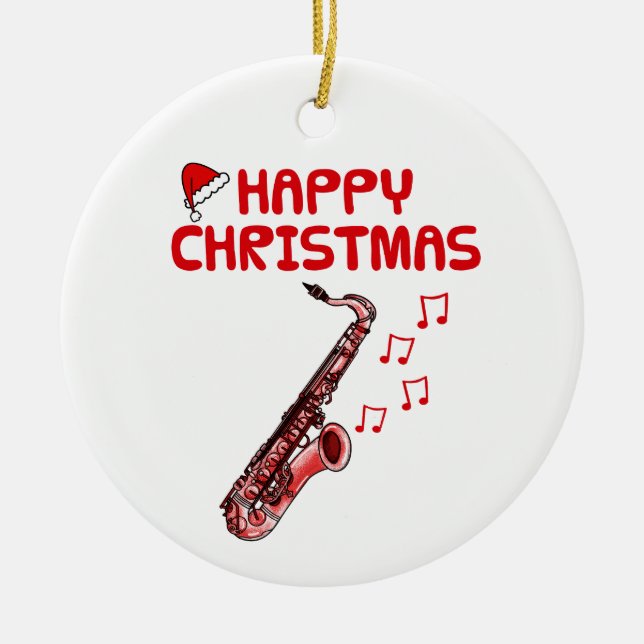 Saxophone Sax Player Musician jul Ornament (Framsidan)