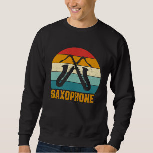 Saxophone Saxaphone Player Music Jazz Tenor 7 Lång Ärmad Tröja