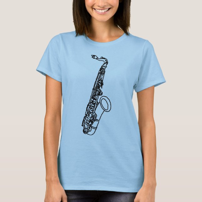 Saxophone Sketch T Shirt (Framsida)