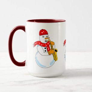 Saxophone Snögubbe Mugg