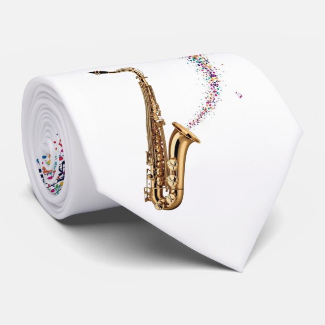 Saxophone Solo - Men's Custom Necktie Slips (Rullad)