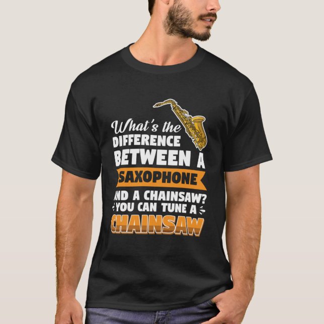 Saxophone-spelardifferensen chainsee Pullover-Huva T Shirt (Framsida)