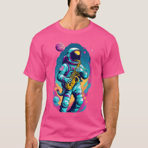 Saxophone Spelastronaut Jazz Älskare T Shirt