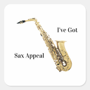 Saxophone Sticker Fyrkantigt Klistermärke