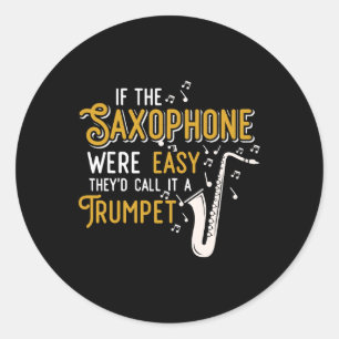 Saxophone Trumpet Marching Band Jazz Musician Gift Runt Klistermärke