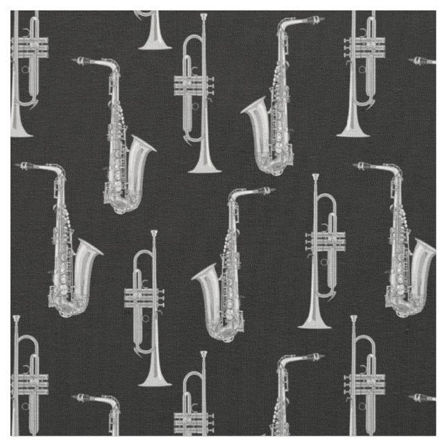 Saxophone Trumpet Musician Jazz Music Tyg (Närbild)