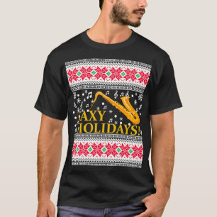 Saxophone Ugly jul Sweater Marching Band Sax T Shirt
