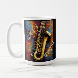 Saxophone - Van Gogh Stil-bakgrund Kaffemugg