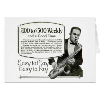 Saxophone Vintage annons Hälsningskort