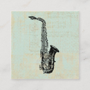 Saxophone Vintage Mint Grönt Music Art Tilläggskort