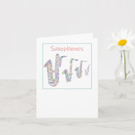 Saxophones Jazz Line art Foleting Card Kort