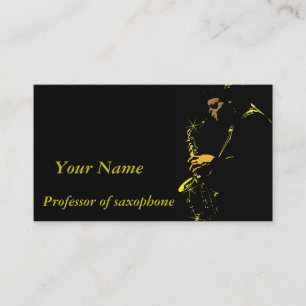 Saxophones lärare visitkort