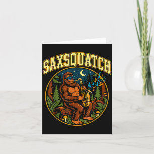 Saxsquatch Bigfoot Saxofonspelare Jazzmusik Hum Kort