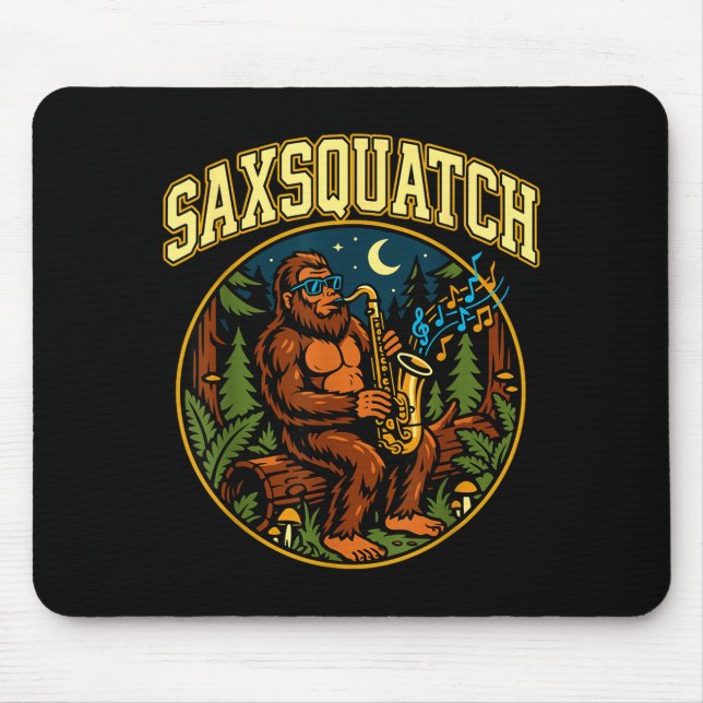 Saxsquatch Bigfoot Saxophone Player Jazz Music Hum Musmatta (Framsidan)