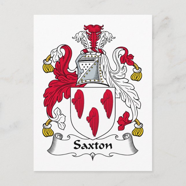 Saxton Family Crest Vykort (Framsida)
