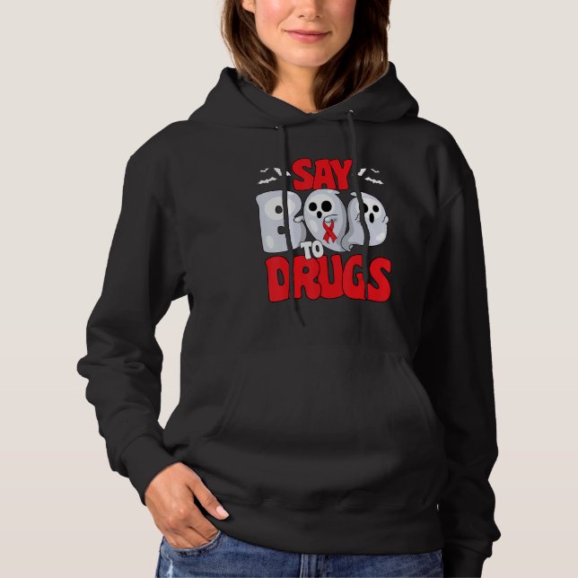 Say Boo To Drugs Red Ribbon Week Awareness Hallowe T Shirt (Framsida)