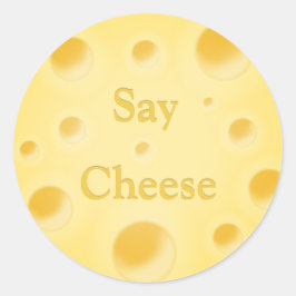 "say Cheese" Anpassade Cute Holey Swiss Cheese Runt Klistermärke