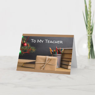 SAY GOD JUL TEACHER W/ CHALKBOARD KORT