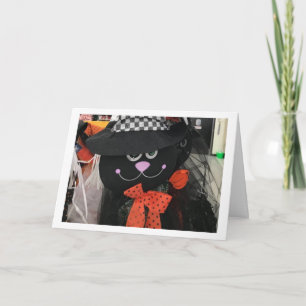 SAY **HAPPY HALLOWEEN** MED CUTE BLACK CAT KORT