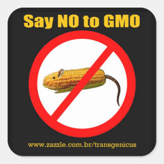 Say NO GMO Stiker 3"x3" Fyrkantigt Klistermärke
