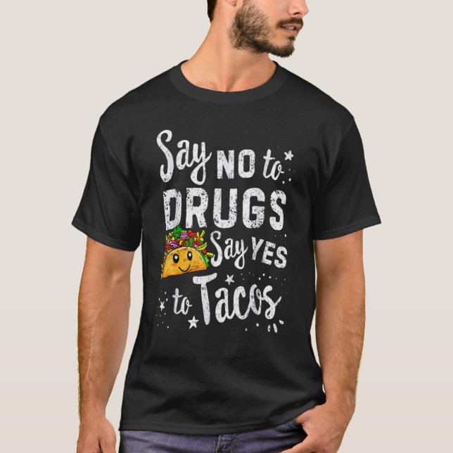 Say Yes To Tacos Say No To Red Ribbon Week Kids Bo T Shirt (Framsida)