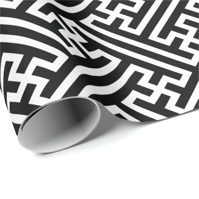 Sayagata fold japan, traditionell vit linje i möns presentpapper (Rullad Hörn)