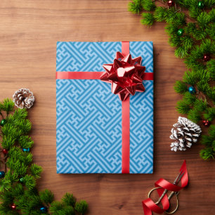 Sayagata mönster, japanska, blå och Baby blue Presentpapper