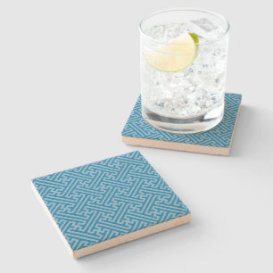 Sayagata mönster, japanska, blå och Baby blue Stenunderlägg