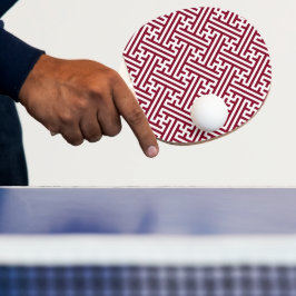 Sayagata mönster, japanska, burgundy och vita pingisracket