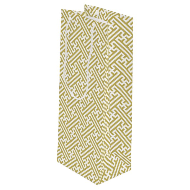 Sayagata mönster, japanska, Guld och vita (Baksidan Vinklad)