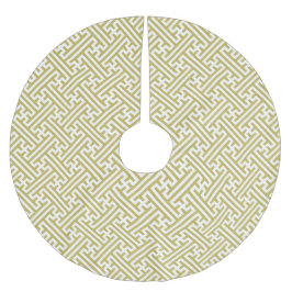 Sayagata mönster, japanska, Guld och vita Julgransmatta Borstad Polyester